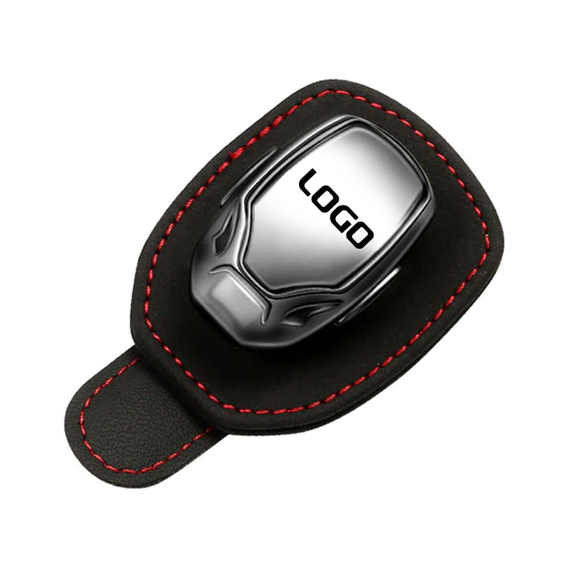 Pince à lunettes multifonction en daim avec le logo de votre voiture
