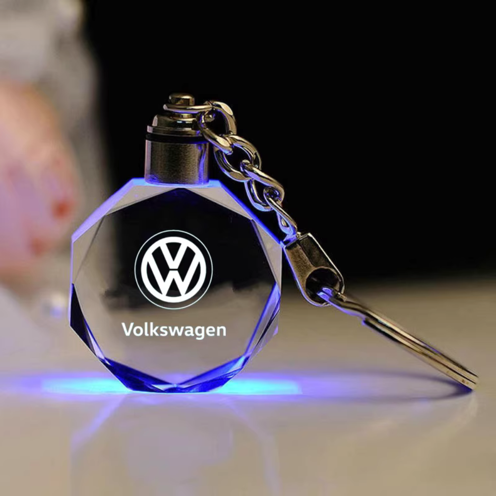 Porte-clés avec logo automobile en 3D en cristal