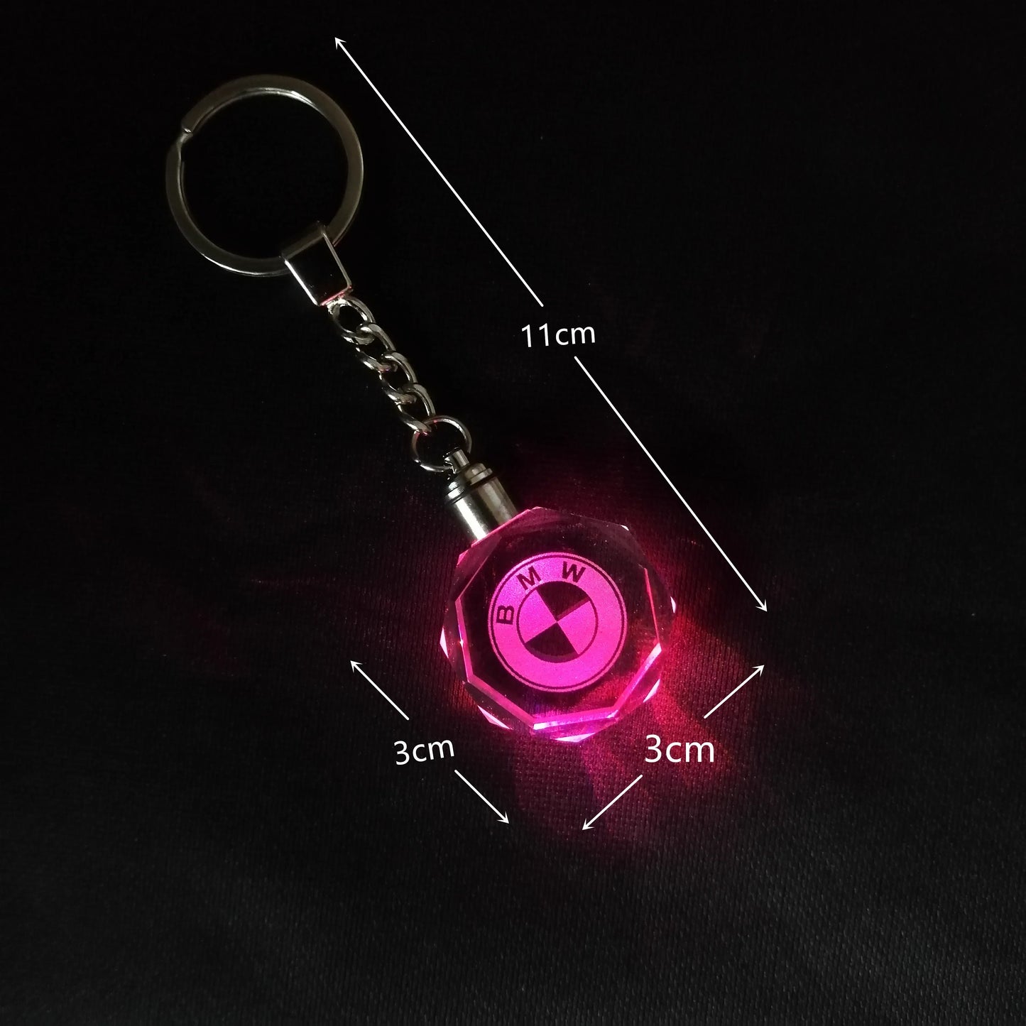 Porte-clés avec logo automobile en 3D en cristal